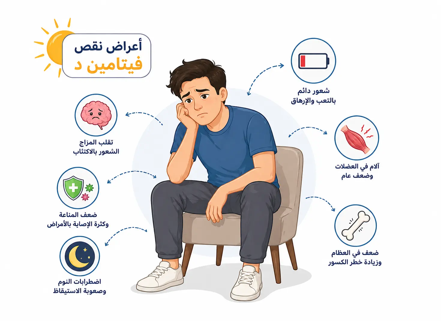أعراض نقص فيتامين د للرجال